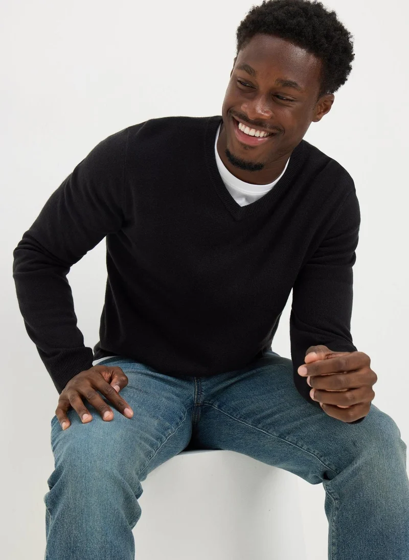 ماتلان Black Soft Touch V-Neck Jumper