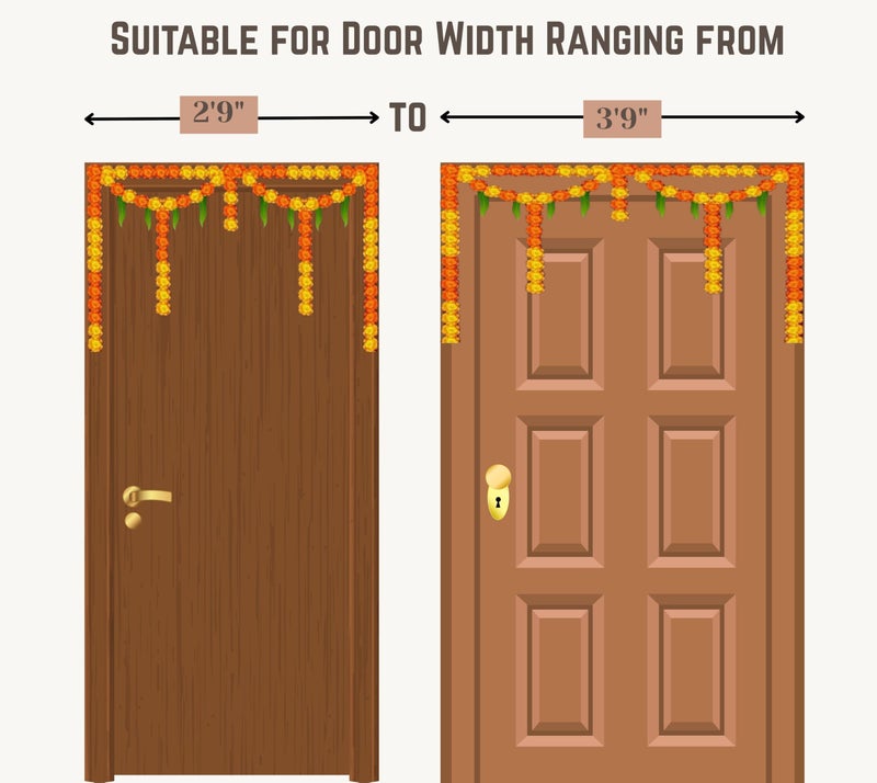 Daedal crafters Pink & White Door Set Hanging Traditional Doorway Decoration for Festivals, Weddings & Home Décor (30x42inch) - Image 5