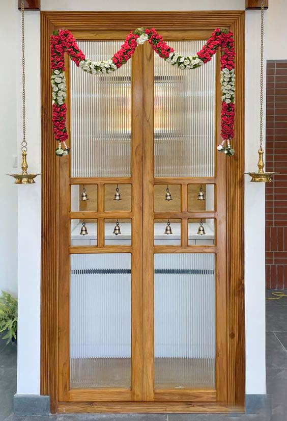 Daedal crafters Pink & White Door Set Hanging Traditional Doorway Decoration for Festivals, Weddings & Home Décor (30x42inch) - Image 2