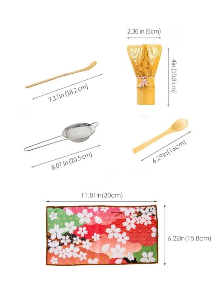 XiuWoo 4 Piece Matcha Tea Set Matcha Whisk Kit Matcha Ceramic Bowl Matcha Whisk, Pink Whisk Holder Traditional Scoop Perfect Set to a Traditional of Matcha Tool (Pink ) - Image 4