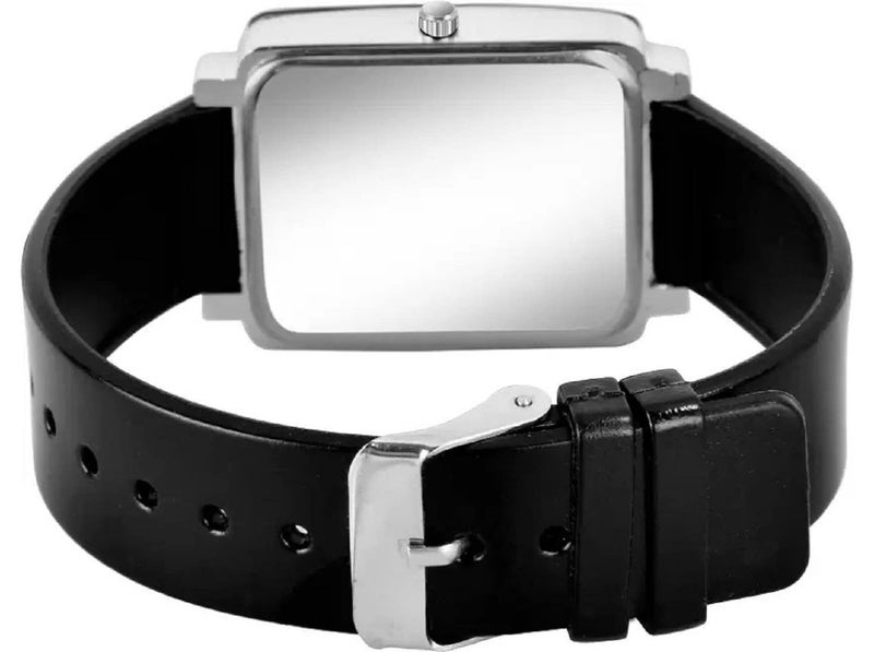 Acnos Polyurethane Premium Brand Black Dial Square Analog Watch Pu Belt Watch For Girls Watch For Women Pack Of 1, Black Band - Image 4