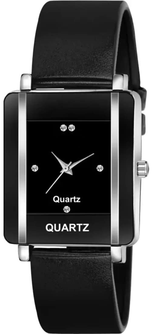 Acnos Polyurethane Premium Brand Black Dial Square Analog Watch Pu Belt Watch For Girls Watch For Women Pack Of 1, Black Band - Image 5