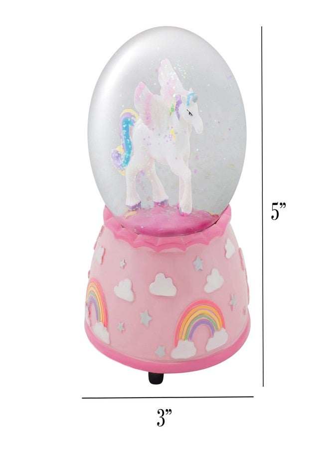 إيلانز ديزاينز كرة ثلجية لامعة متينة من إيلانز ديزاينز، بتصميم وحيد القرن بألوان قوس قزح على خلفية وردية، تعمل بالزنبرك، قطرها 80 مم، تُضفي لمسة جمالية على أي طاولة أو خزانة أو منضدة جانبية، وتعزف لحن وحيد القرن. - Image 3