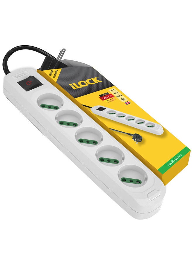 iLOCK Power Strip 5 Outlets Without Earthing  - Image 1