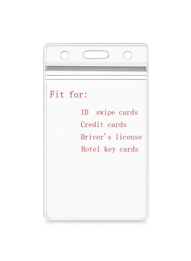 Leader Jin Vertical Id Card Name Tag Badge Holder With Waterproof Type Resealable Zip (Vertical Id 10 Pcs) - Image 4