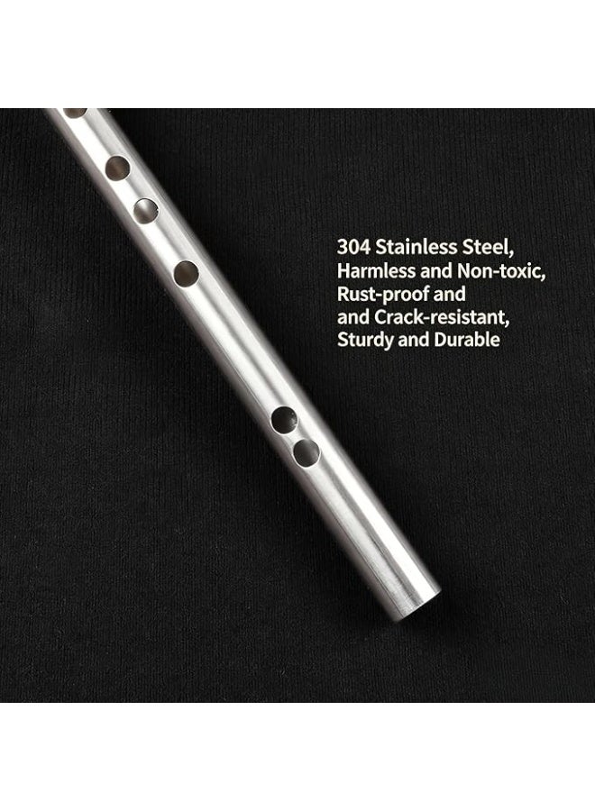 My souq Professional Stainless Steel Flute - Durable Metal Woodwind Instrument - Silver - Image 5