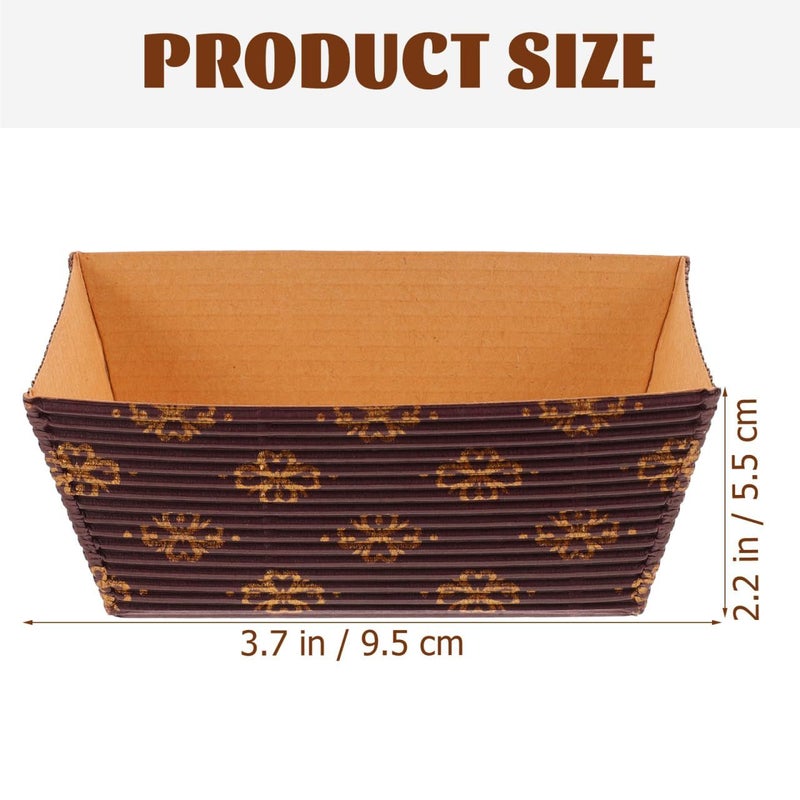 25 قطعة من قوالب الخبز الورقية disposable لوح الخبز المموج المصغر 3.74 × 2.16 × 1.57 بوصة قوالب ورقية مقاومة للحرارة للكعك والخبز والكيك - Image 3