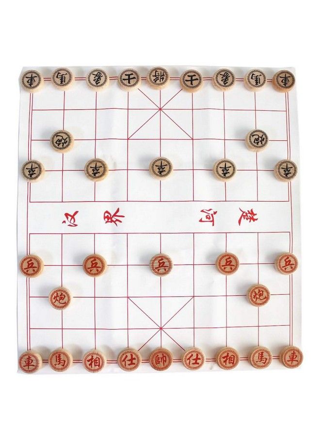 GoodPlay Beechwood Chinese Chess Set Xiangqi Travel Games Sets With Leather Chessboard In A Hard Paper Box - Image 5