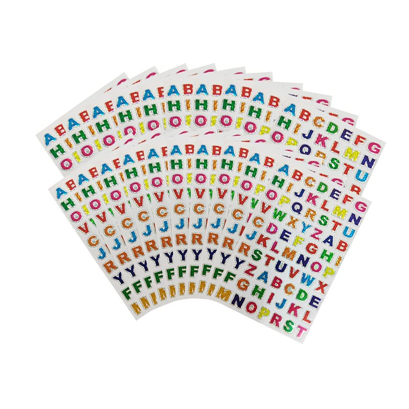 ZYYC 1400 Pieces Colorful Alphabet Stickers Glitter Letter Stickers20 Sheets SelfAdhesive Shiny Stickers Used for Greeting Cards Home Decoration Childrens Art and Craft Supplies