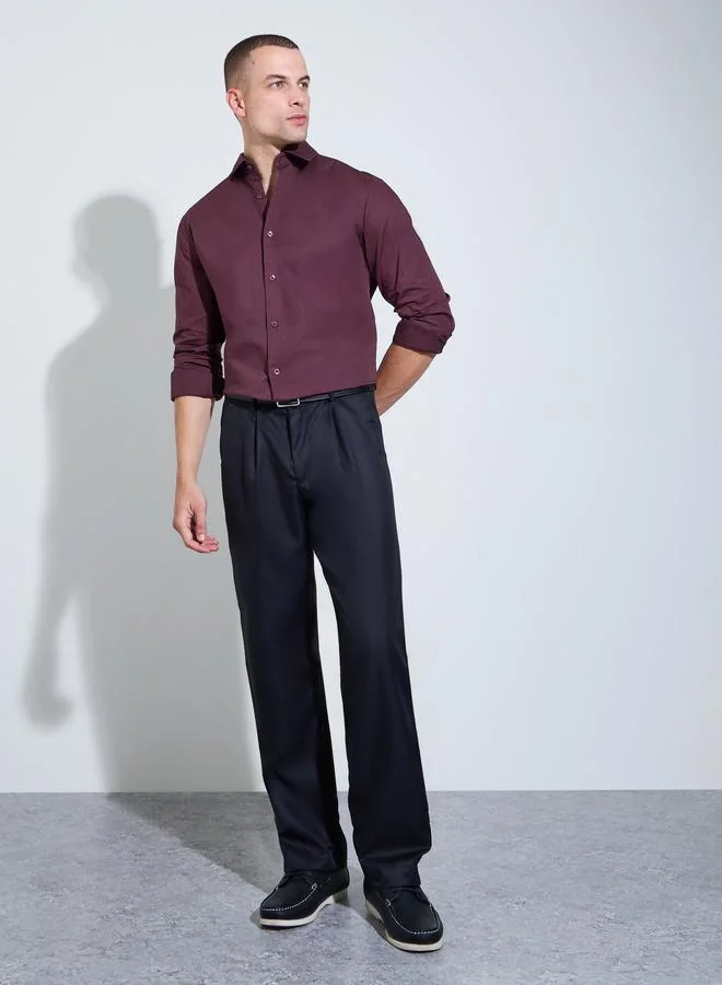 ستايلي Men Brown Solid Regular Fit Shirt
