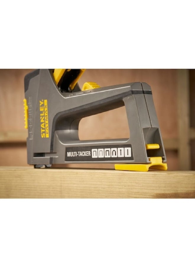Stanley - Fatmax 6-in-1 Heavy Duty Multi Tacker with Staples Grey and Yellow 16.4 x 3.5 x 18.7 cm FMHT6-70868 - Image 1