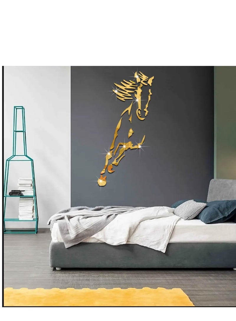DIY Bands Wall Stickers Horses Acrylic Wall Decal Space Decoration Restaurant Background Art Living Room Bathroom Room Decor Mirror Wall Decal 