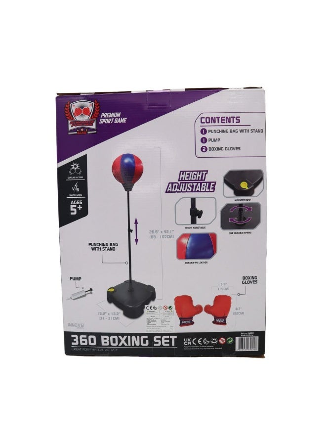 Hostfull Adjustable Kids Boxing Set – Professional Punching Ball with Weighted Stand and Padded Gloves – Height-Adjustable Heavy Bag with Bounce-Back Action – Stress Relief Sports Kit for Boys & Girls - Image 2