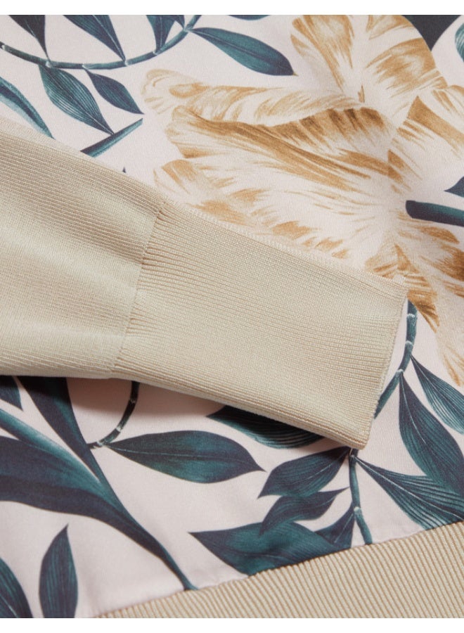 Ted Baker Printed Woven Front Knit Top - Image 4