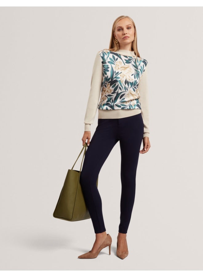 Ted Baker Printed Woven Front Knit Top - Image 3