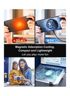 Excefore Steam Deck Fan Cooler, Semiconductor Heatsink Cooling with 7-Blade Fan / LED Temperature Display/ Two-Speed Fan Settings/ 7-Color Cycle, Magnetic Cooler for Steam Deck, Laptop,iPad  - Image 5