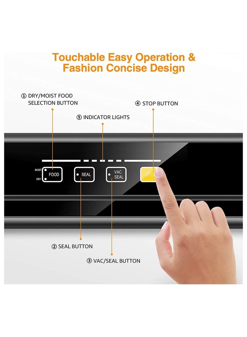 Cool Baby Vacuum Packer Sealing Machine With Sstarter Automatic Vacuum Sstainless Steel Sealing Mmachine For Food Preservation Method Dry and Wet sealing Mode Built-In Tools  - Image 5