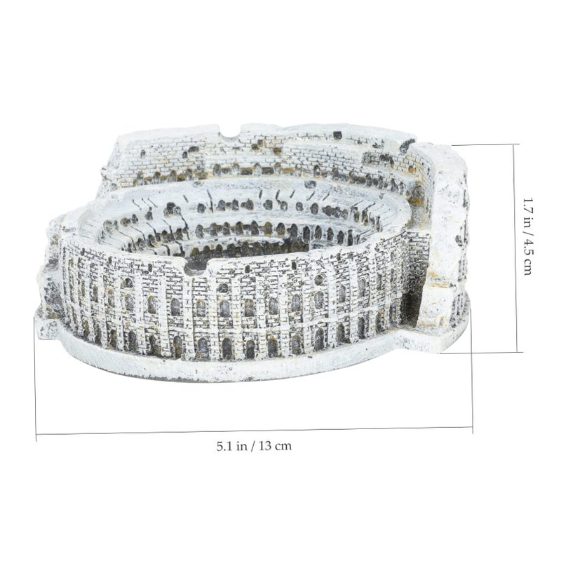 Luxshiny Nordic Vintage Round Ashtray Indoor Desktop Ash Holder Smooth Surface Easy Clean Decorative Roman Colosseum Centerpiece Gift For Home Office Bar - Image 5