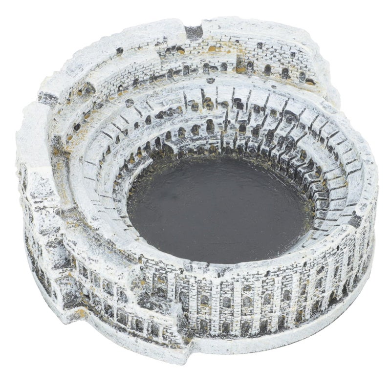 Luxshiny Nordic Vintage Round Ashtray Indoor Desktop Ash Holder Smooth Surface Easy Clean Decorative Roman Colosseum Centerpiece Gift For Home Office Bar - Image 2