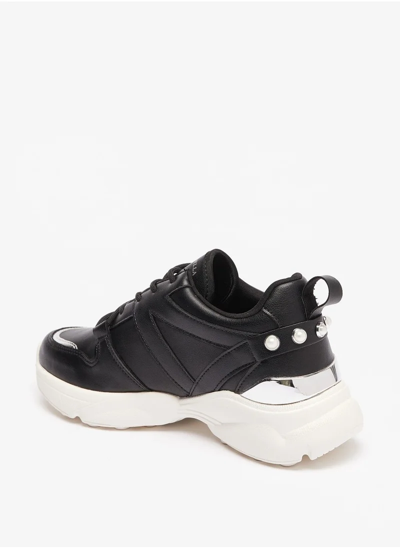 Flora Bella Solid Lace Up Sneakers