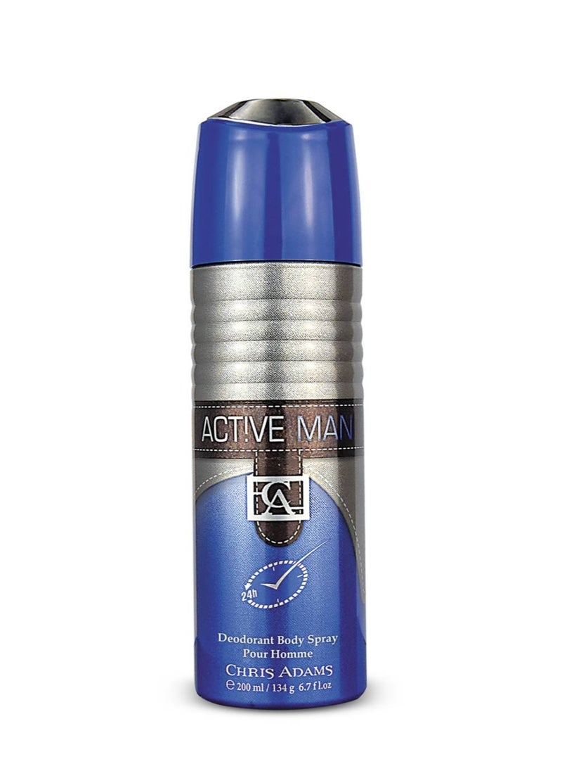 Chris Adams Active Man Gift Set 100 ML Spray and 200 ML Deo  - Image 3