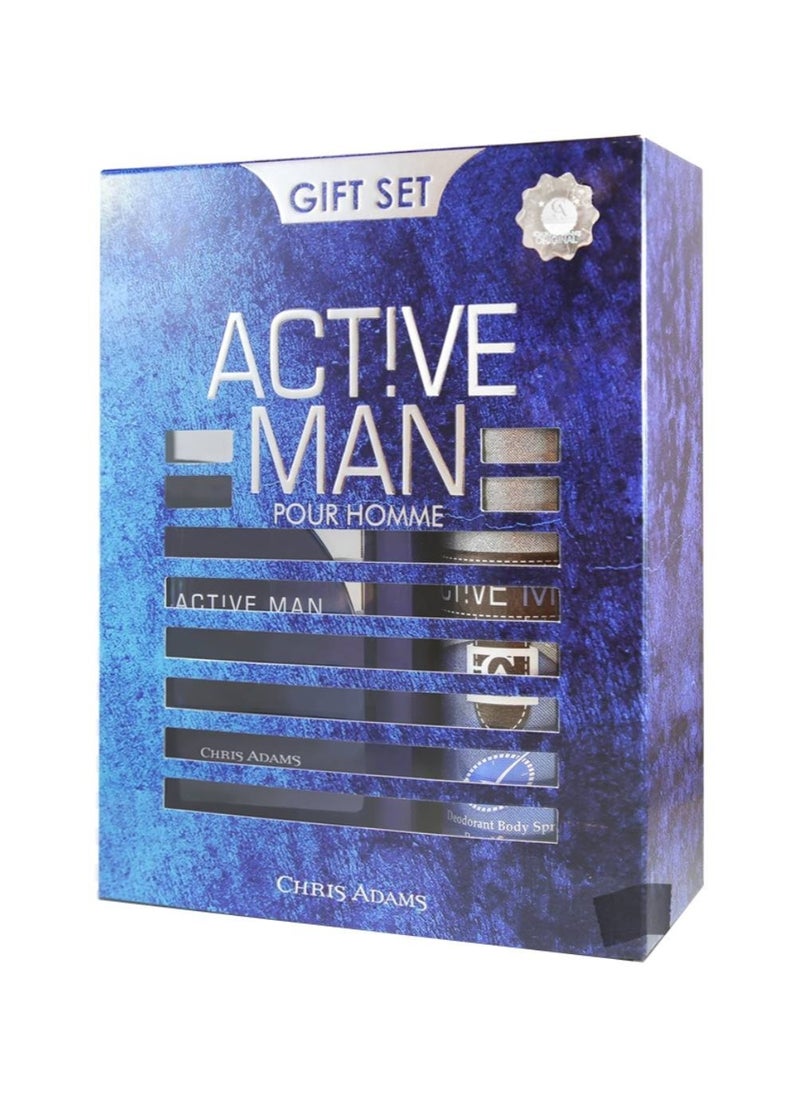 Chris Adams Active Man Gift Set 100 ML Spray and 200 ML Deo  - Image 5