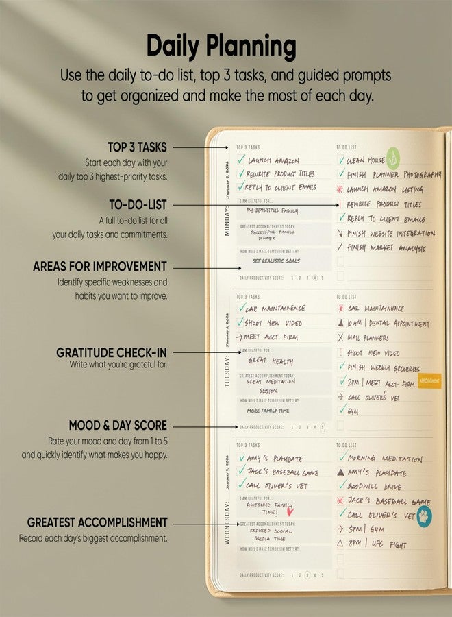 PRODUCTIVITY STORE 2024 Planner Pro 5.8 x 8.3 - Dated Productivity & Business Planner Notebook & Journal - Monthly Planner 2024 & Daily Planner 2024-2025 - A5 - Navy - Productivity Store - Image 3