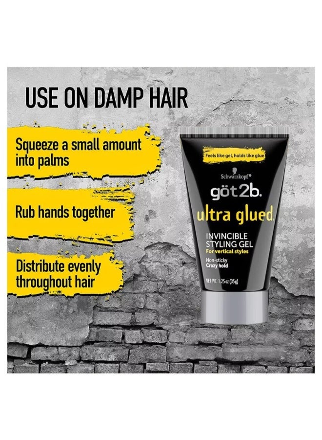 Got2b Ultra Glued Invincible Styling Gel (1.25 Oz) Multicolour 37ml - Image 2