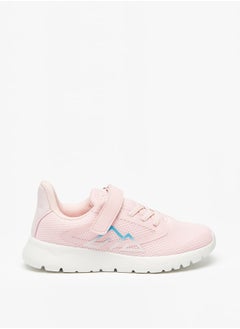 Girl's Textured Sports Shoes With Hook And Loop Closure