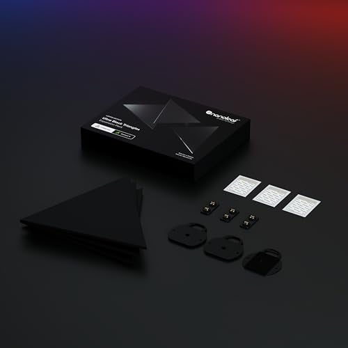 Nanoleaf Shapes LED Wall Lights RGBW Smart Wall Panels with 16M Color Compatible with Alexa Google Assistant Music Sync Screen Mirror Wall Lights Expansion Pack Black Triangles 3 Pack - Image 3