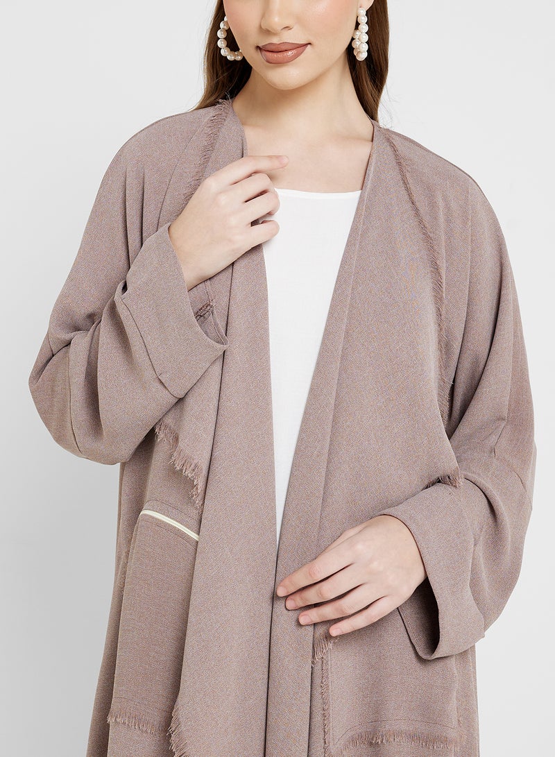 hayas closet V-Neck Pocket Detailed Flared Sleeve Abaya - Image 3