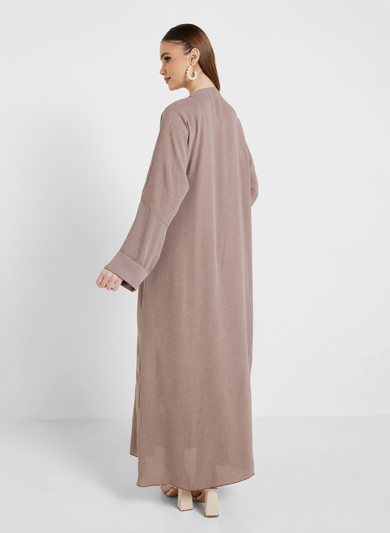 hayas closet V-Neck Pocket Detailed Flared Sleeve Abaya - Image 2