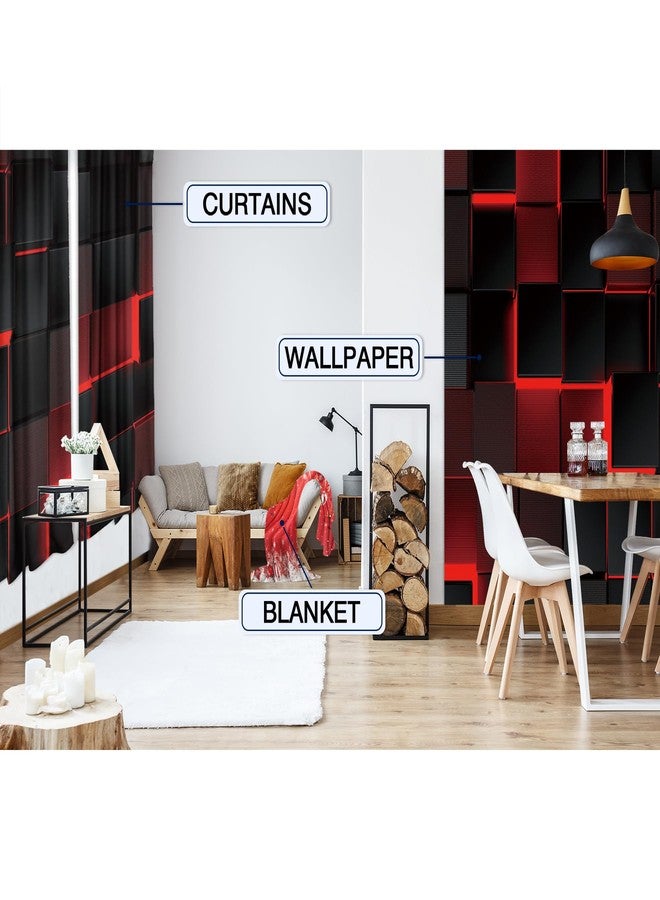 MESHELLY Red and Black Curtains 42Wx63H Inch Rod Pocket Abstract Curtains Modern 3D Gradient Design Futuristic Geometric Cubes Bedroom Window Drapes Man Boys Printed Living Room Window Fabric 2 Panels - Image 5