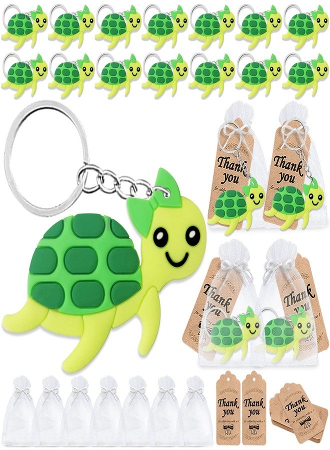 CiciBear 60 Pack Sea World Party Decorations for Guests, 20 Turtle Keychains, 20 Tags and 20 Gift Bags for Underwater World Party, Kids Birthday, Baby Shower - Image 1