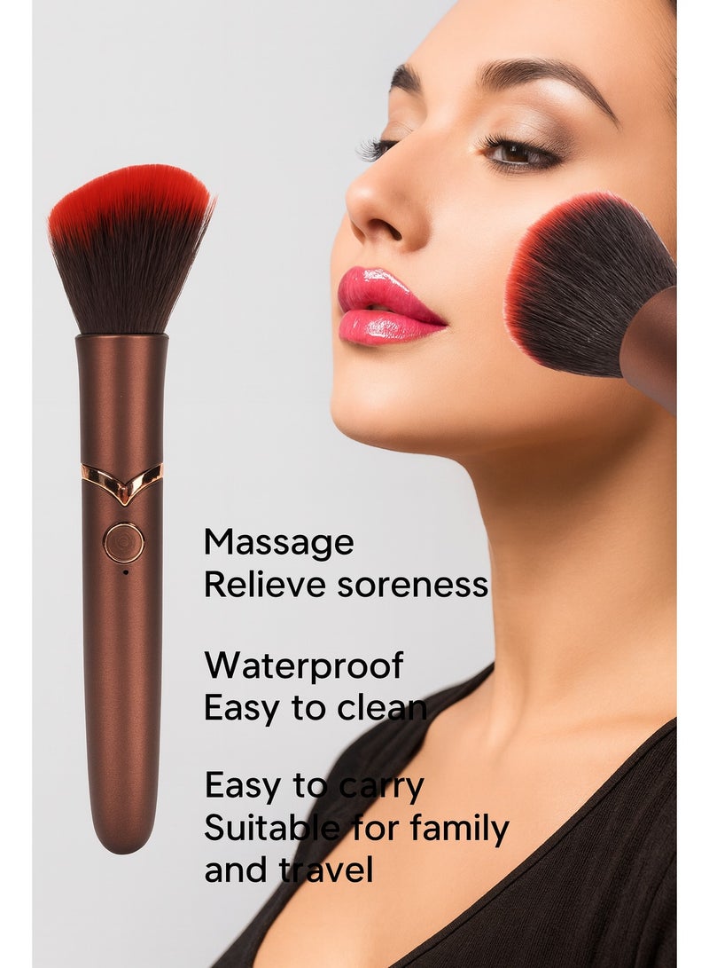 ARNOTEC USB Rechargeable Makeup Brush with 10-Gear Vibration | Soft Bristles, Waterproof Electronic Cosmetic Brush for Facial Makeup & Relaxing Massage | Portable Beauty Tool for Home & Travel - Image 4