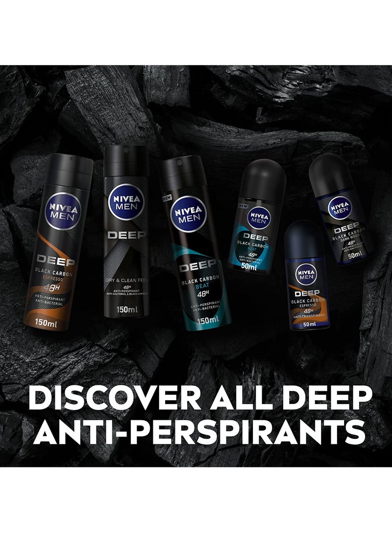 NIVEA MEN Nivea Men Deep Black Carbon Espresso Antiperspirant Roll-On, 50 ml - Image 3