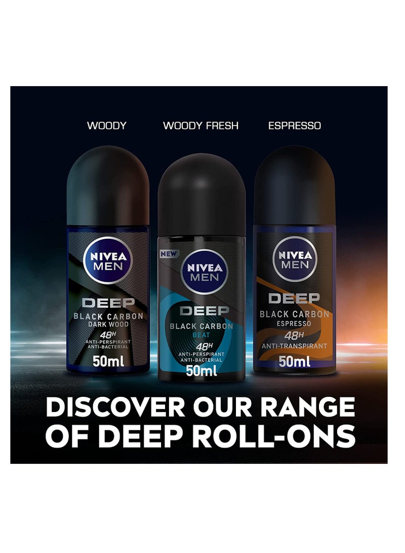 NIVEA MEN Nivea Men Deep Black Carbon Espresso Antiperspirant Roll-On, 50 ml - Image 4