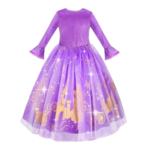 Meland Princess Dress Up for Girls 3-8, Dress Up Clothes for Girls Halloween Costumes Birthday Gift for Toddler Girls - Image 4