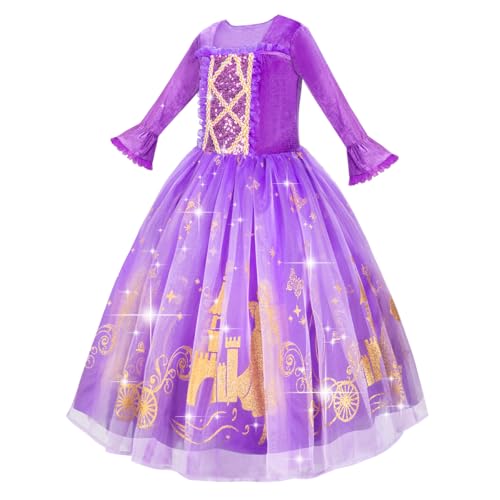 Meland Princess Dress Up for Girls 3-8, Dress Up Clothes for Girls Halloween Costumes Birthday Gift for Toddler Girls - Image 5