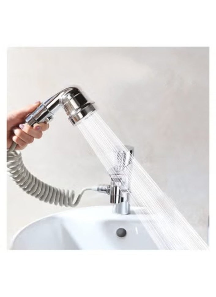 Generic External Shower Head for Washbasin Shower Head with Hose and Stand for Hair Washing or Cleaning Sink and Bidet  - Image 3
