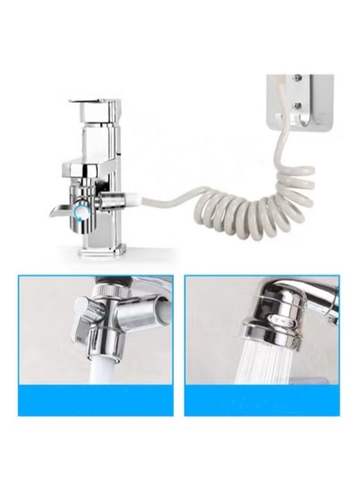 Generic External Shower Head for Washbasin Shower Head with Hose and Stand for Hair Washing or Cleaning Sink and Bidet  - Image 2