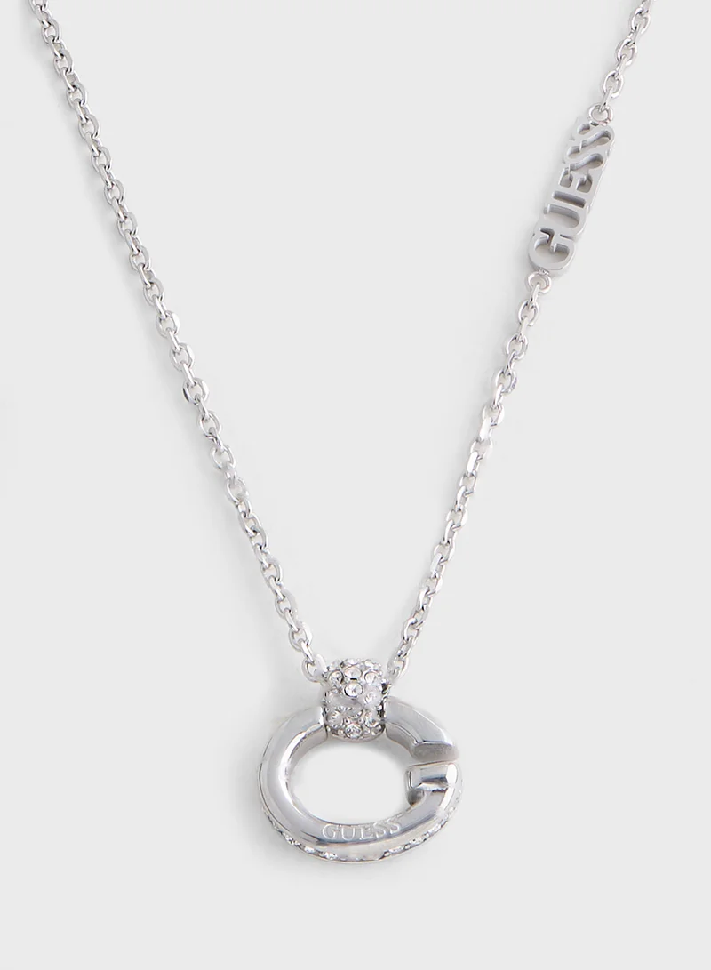 جس Pendent Drop Detail Long Necklace