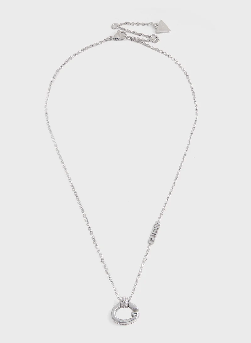 جس Pendent Drop Detail Long Necklace