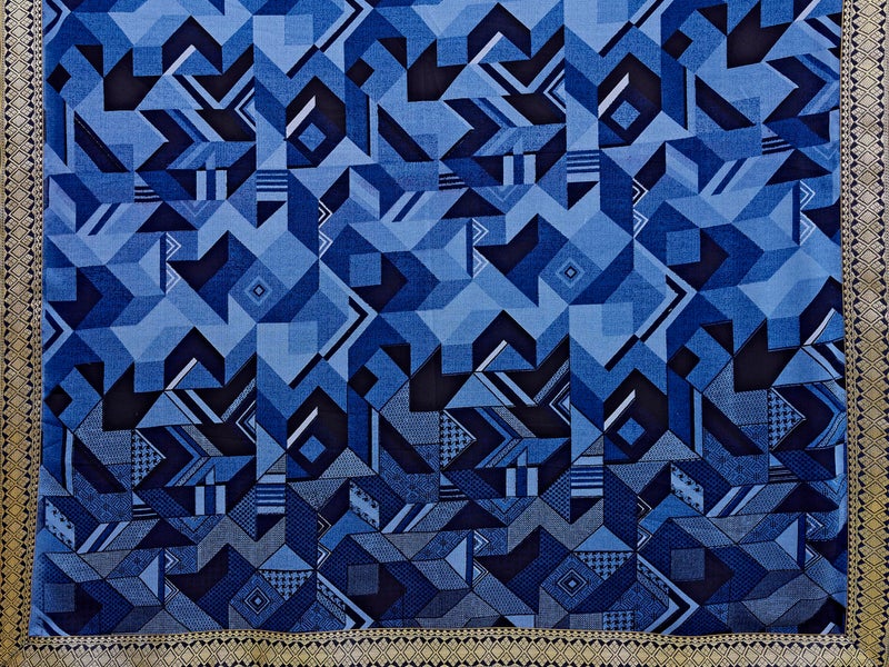 Yashika Women's Georgette Printed Saree with Jacquard Lace & Blouse Material - Perfect for 2024's Festivals & Occasions! Beautifully Crafted, Traditional Elegance (AZ-YS-P1-MAYA BLUE) - Image 4