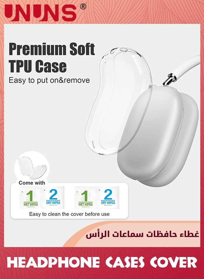 UNUNS Case Cover For AirPods Max,Clear Soft TPU Case Anti-Scratch Protective Case,Transparent Accessories Protector Cover For Airpods Max Headphones,Clear  - Image 5