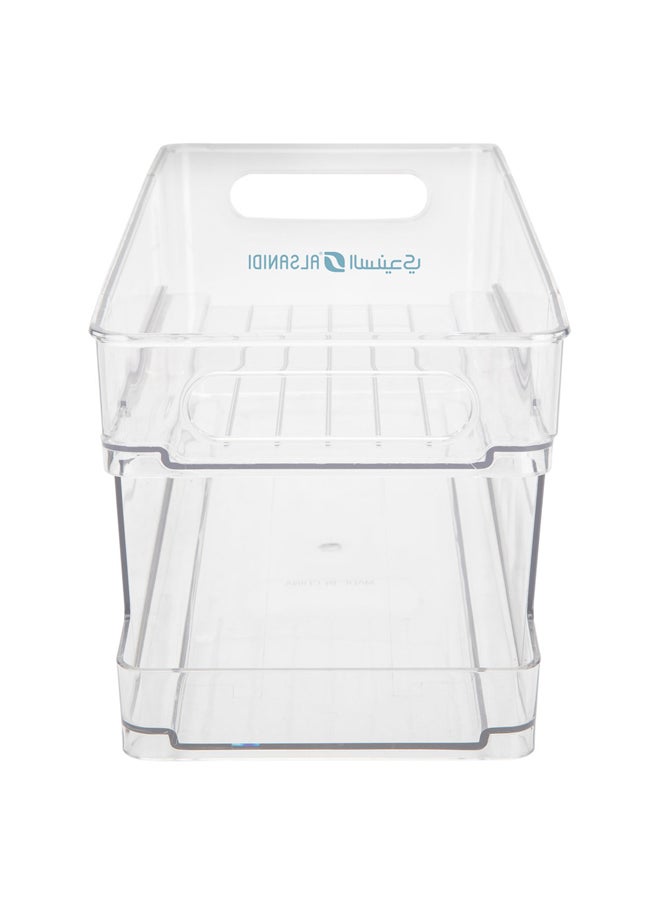 Soft drink organizer box, Refrigerator and freezer Drawer, Transparent , Size 15.5*35*15 Cm