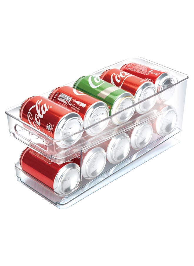 Soft drink organizer box, Refrigerator and freezer Drawer, Transparent , Size 15.5*35*15 Cm