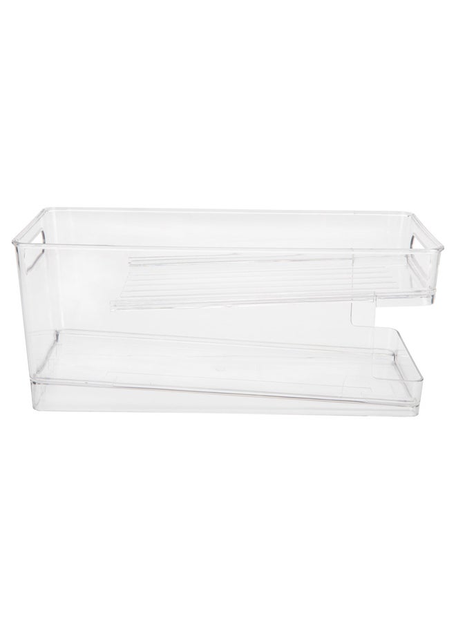 Soft drink organizer box, Refrigerator and freezer Drawer, Transparent , Size 15.5*35*15 Cm