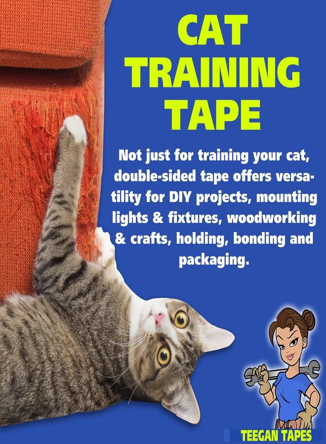 Gaffer Power Double Sided Sticky Cat Scratch Tape | Couch & Furniture Protector from Cats | Anti Cat Scratch Tape for Carpet & Upholstery | 3 Inch x 15 Yards | by Teegan Tapes - Image 5