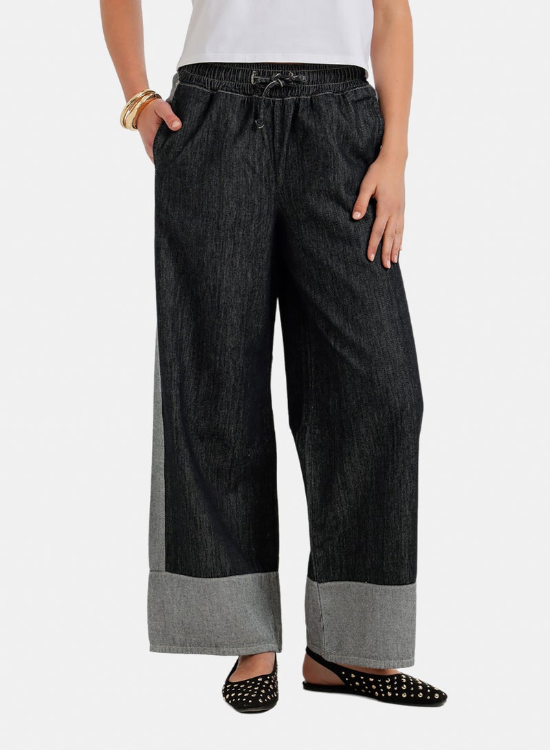 Carina Two-Tone Denim Pants - Image 1